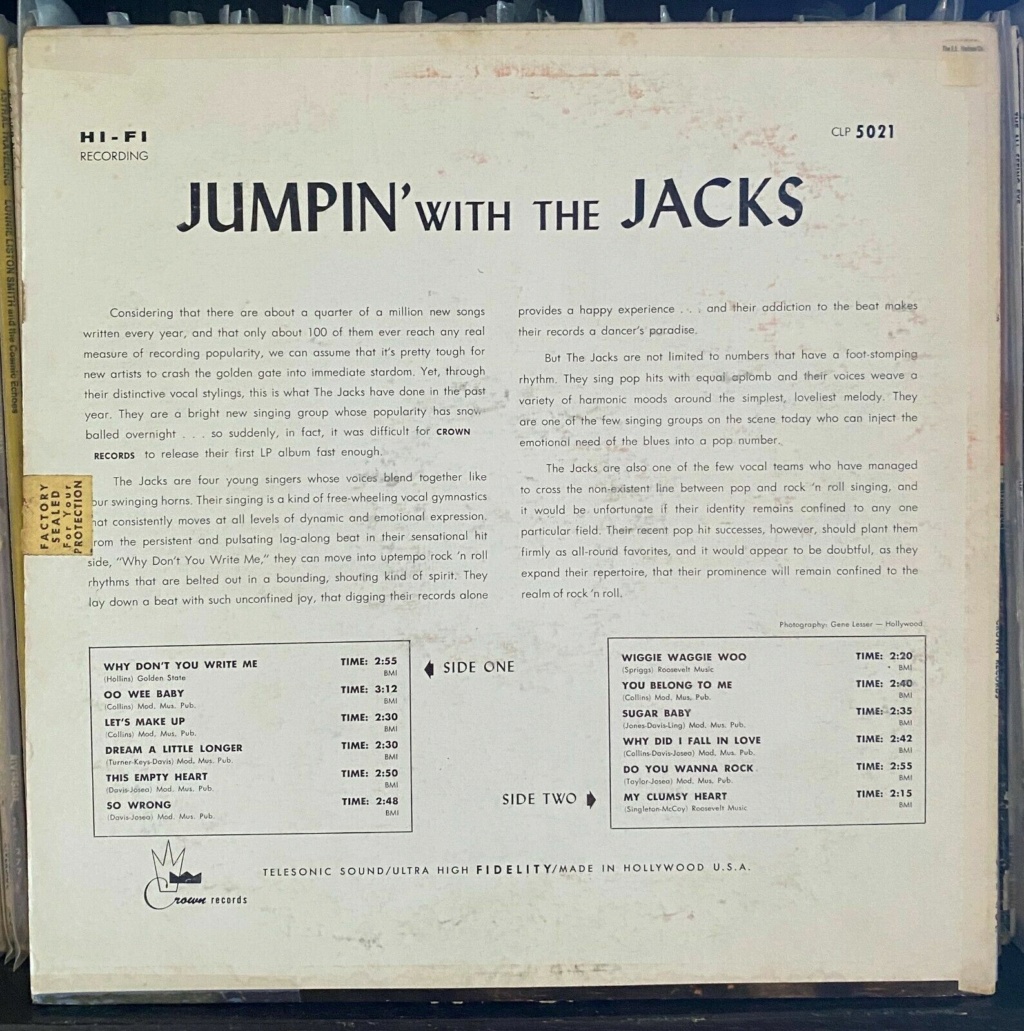 JACKS - LP Jumpin with the Jacks - Crown records Jacks_13