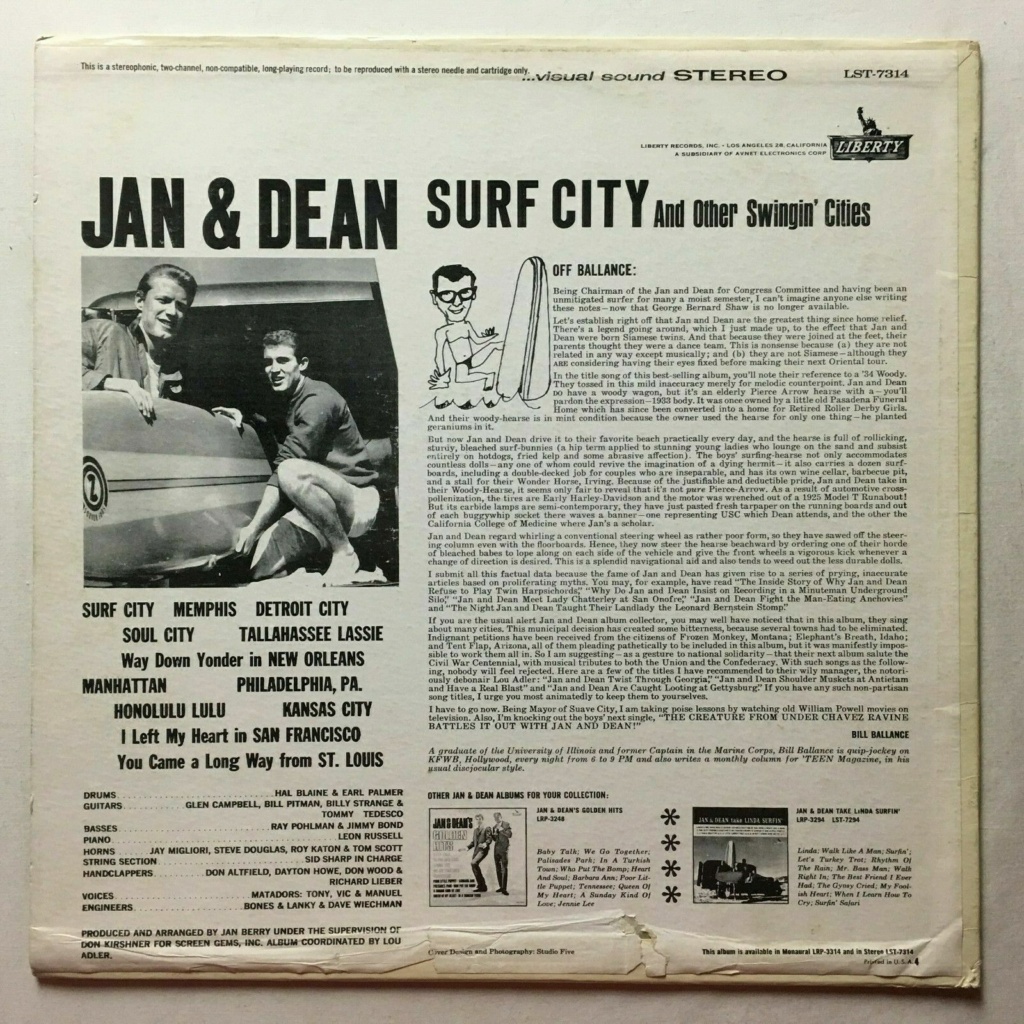 Jan & Dean - Surf City - Liberty records LST-7314 Jandea11