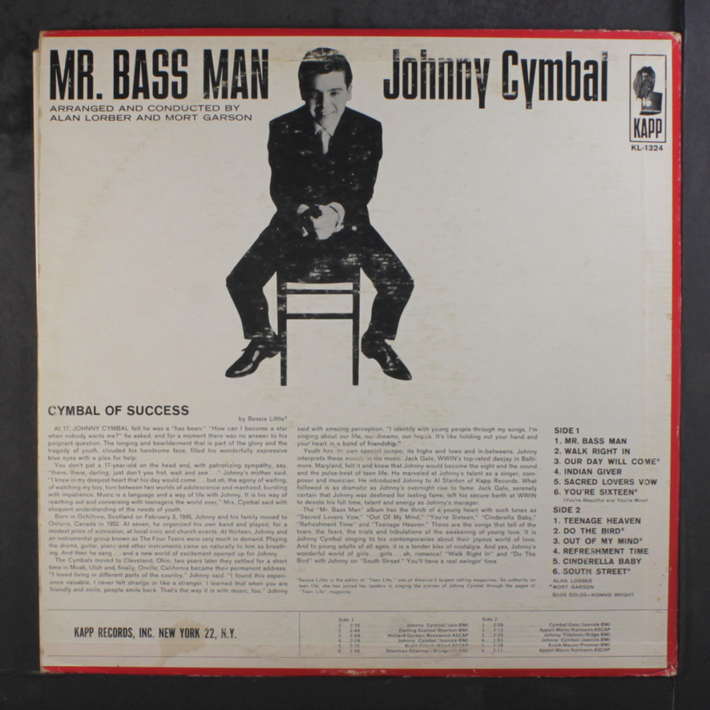 Johnny Cymball - Mr Bass Mann -  lp - Kapp records Johnny20
