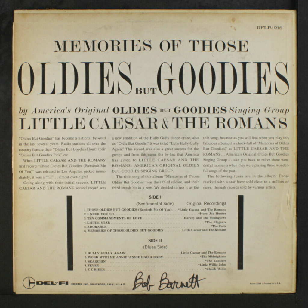 LITTLE CAESAR & ROMANS: Memories Of Those Oldies But Goodies, Vol. 1 LP - Del Fi records Little11