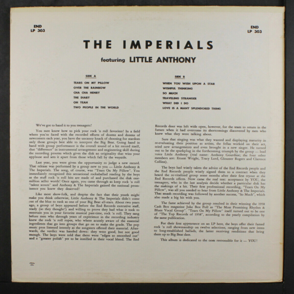 Little Anthony & Imperials: We Are The Imperials W/ Little Anthony LP - end records Little13