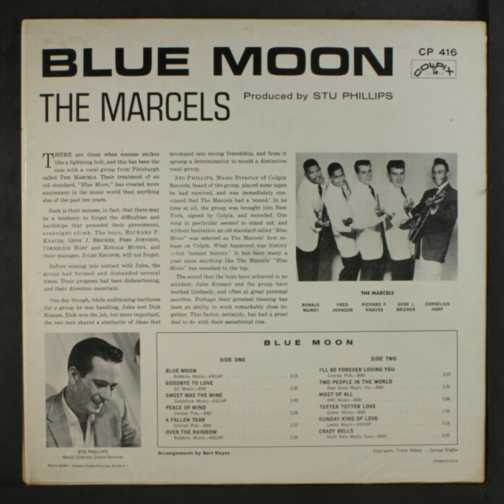 Marcels - Blue Moon lp - Colpix records Marcel11