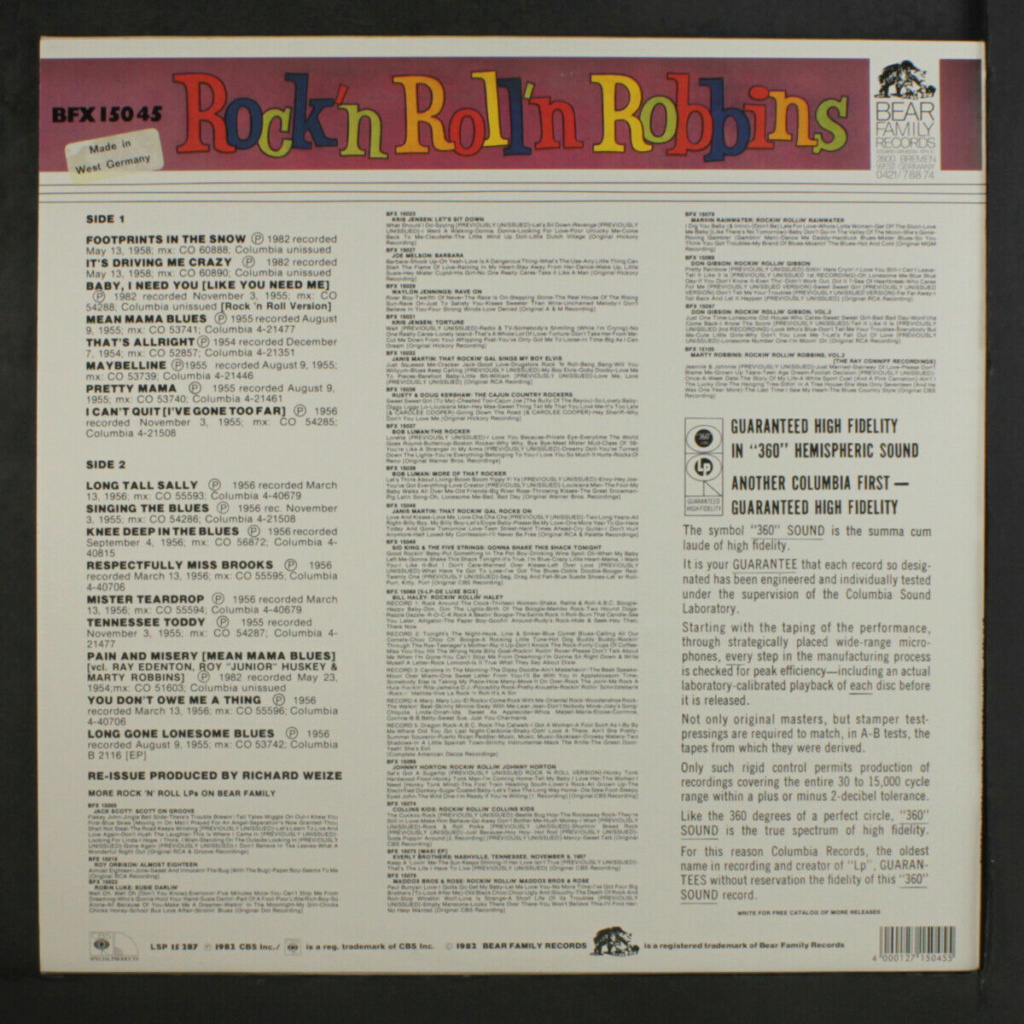 Marty Robbins - sings - Rock'n Roll'n Robbins - Bear Family / CBS Marty_11