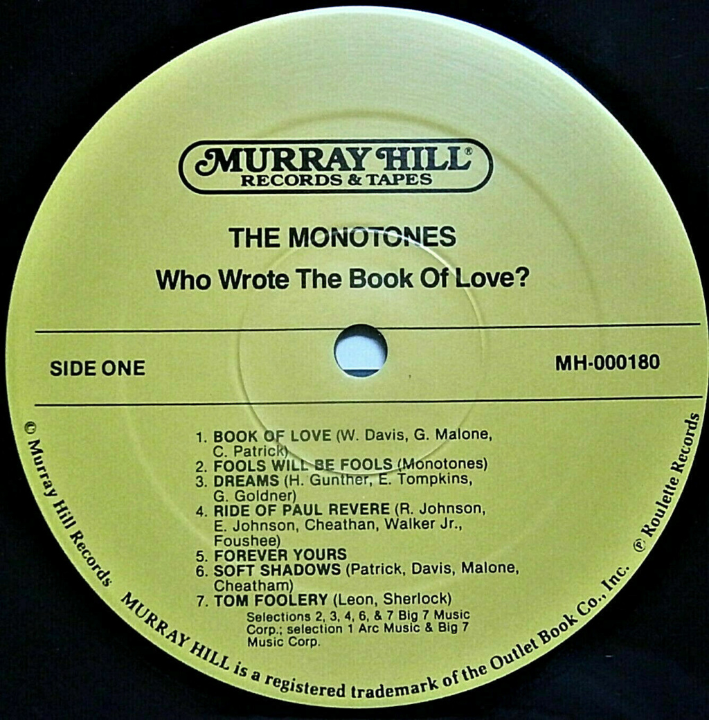 THE MONOTONES - Who wrote the book of Love? - Murray Hill - 000180 Monoto12