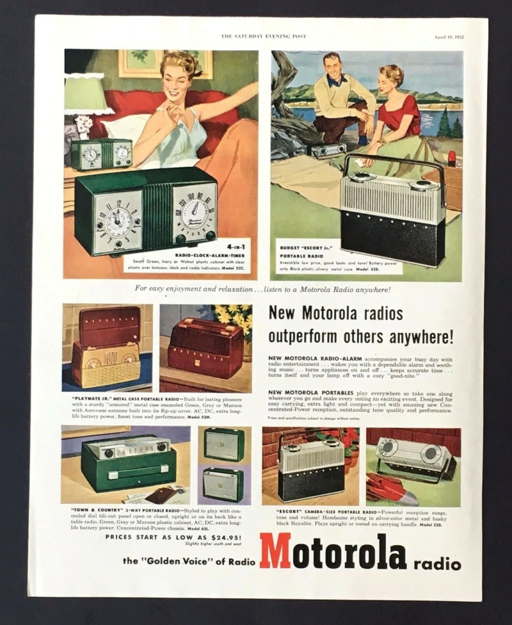 Motorola Radio & Television vintage ads - publicités années 50 Motorola Motoro10