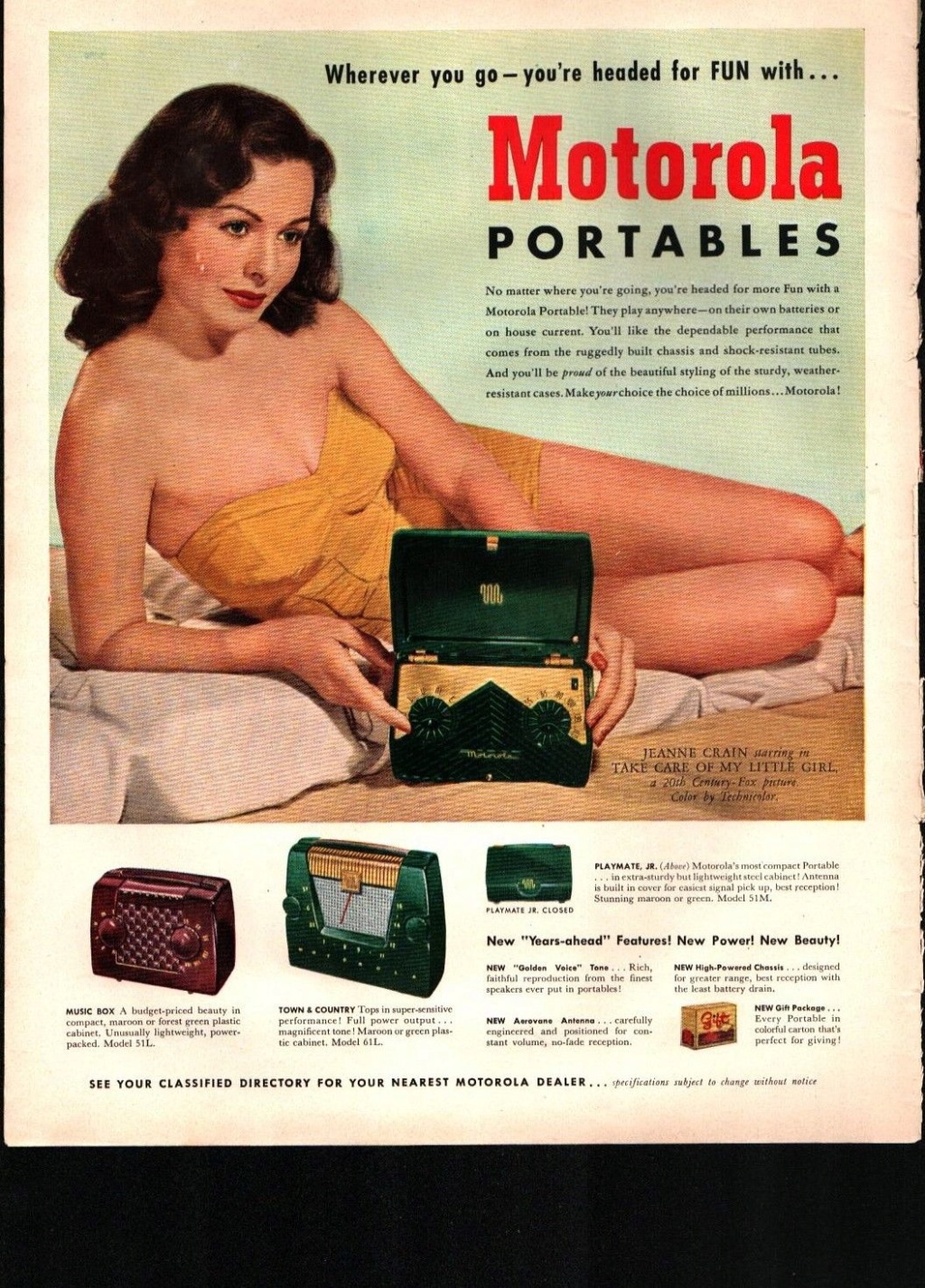 Motorola Radio & Television vintage ads - publicités années 50 Motorola Motoro14
