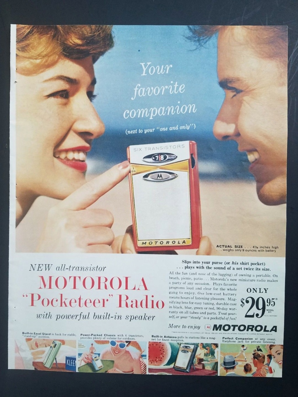 Motorola Radio & Television vintage ads - publicités années 50 Motorola Motoro18