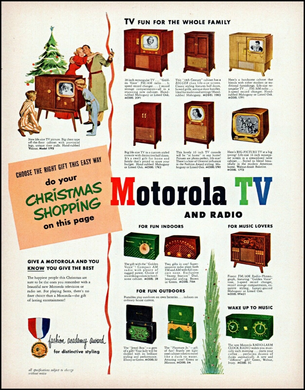Motorola Radio & Television vintage ads - publicités années 50 Motorola Motoro28