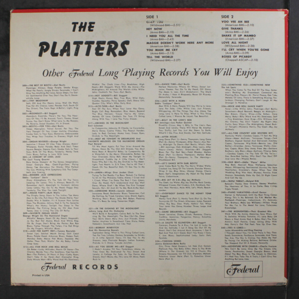 Platters: Platters LP - Federal records Platte13