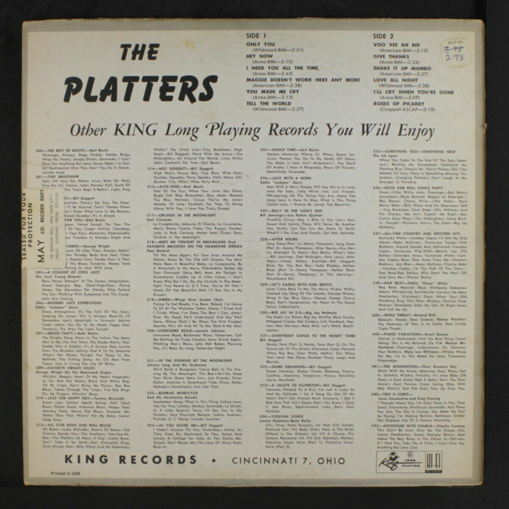 Platters: Platters LP - Federal records Platte17