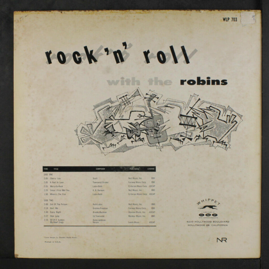 Robins : rock 'n' roll featuring with LP - Whippet records Robins11