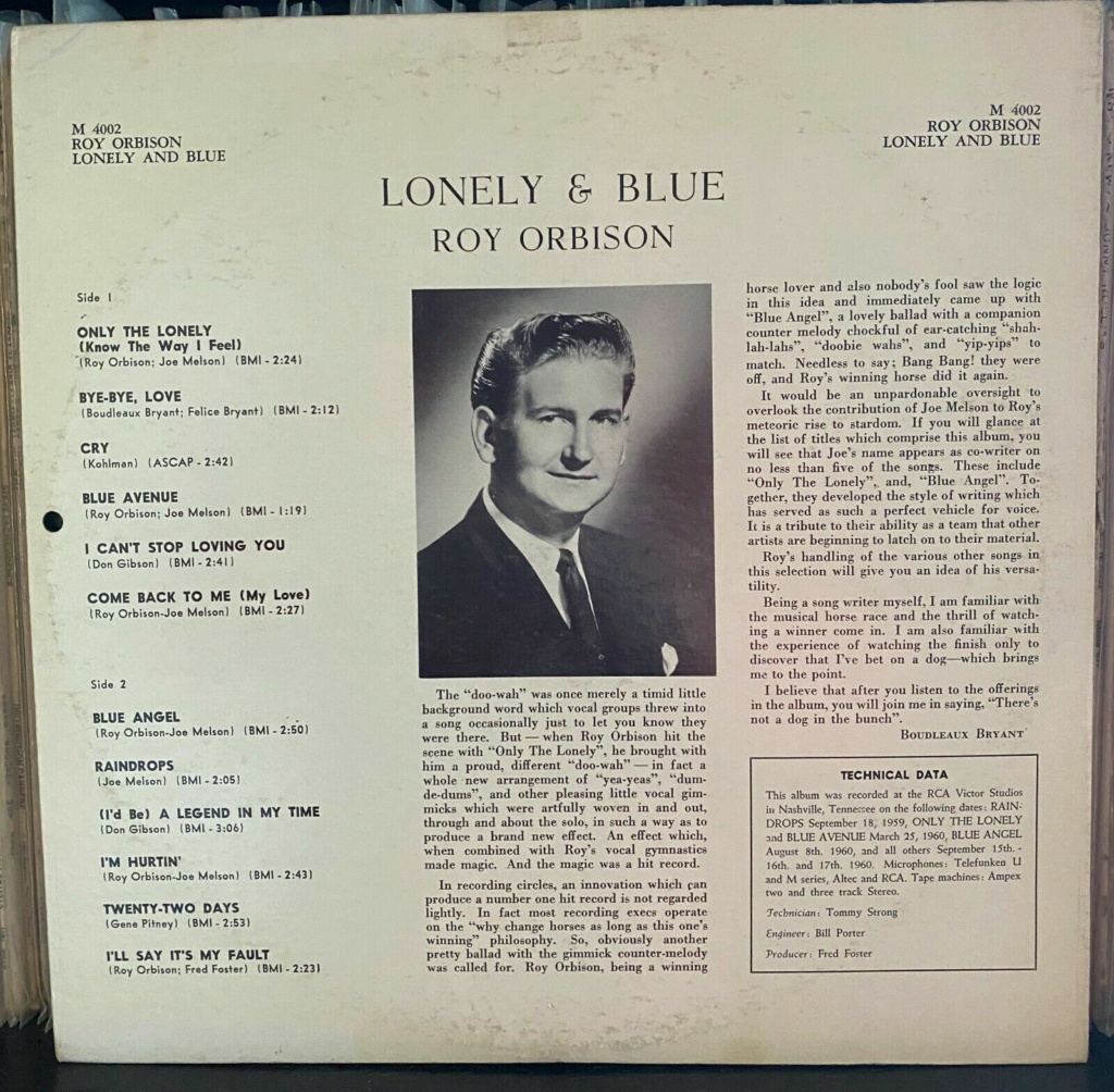ROY ORBISON -  LP sings Lonely and Blue - Monument Records Roy_or13