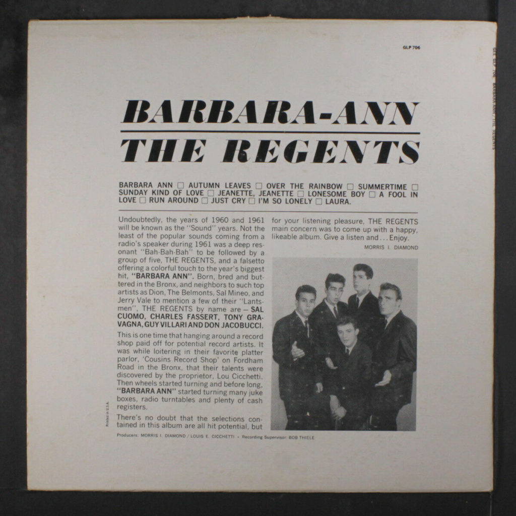 Régents : Barbara-Ann LP - gee records Rzogen11