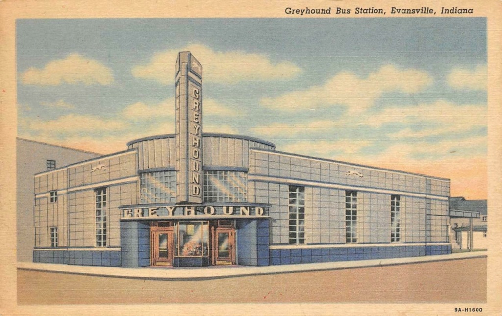 1937 Greyhound bus station - Streamline art deco - 222 Sycamore Street, Evansville, Indiana - BRU burgers S-l16335