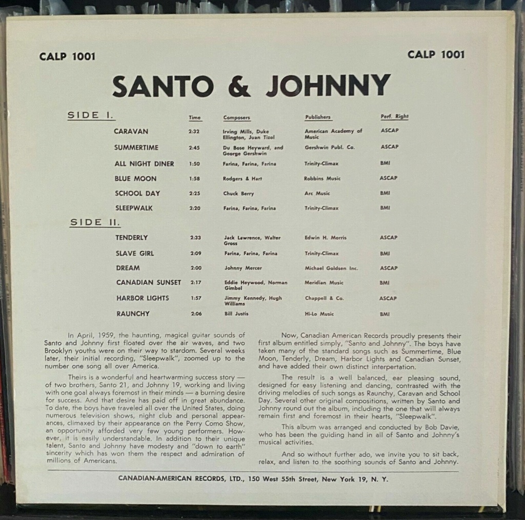 SANTO & JOHNNY - Same - LP S/T Canadian & American records Santo_11