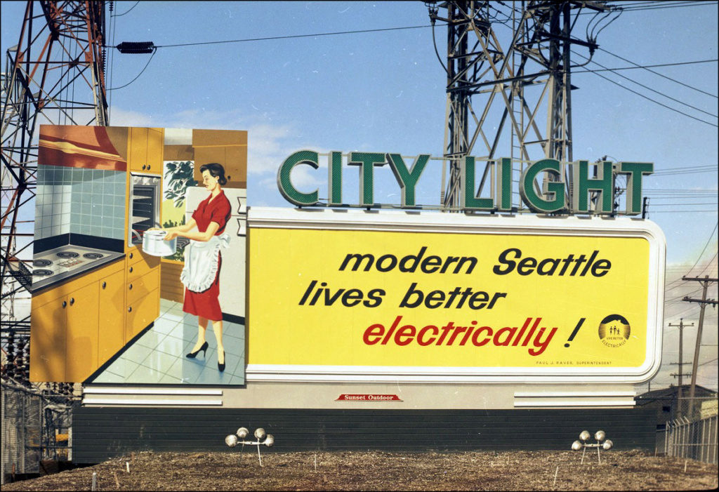 1950s 1960s billboards - panneaux publicitaires en reliè des bord de route aux usa Seattl10