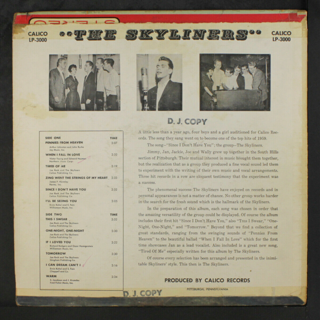 Skyliners: Skyliners LP - Calico records Sky210