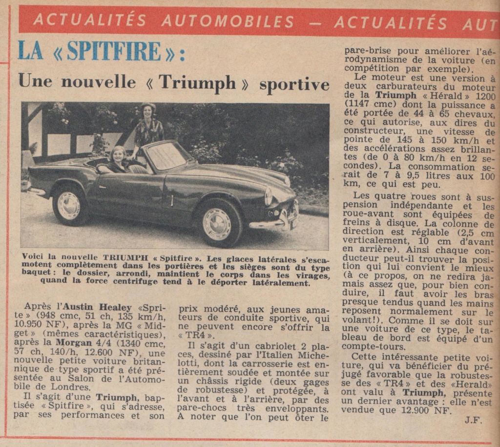 Le Journal de Tintin - de 1959 à 1964 les articles sur l'automobile et la moto Spitfi10