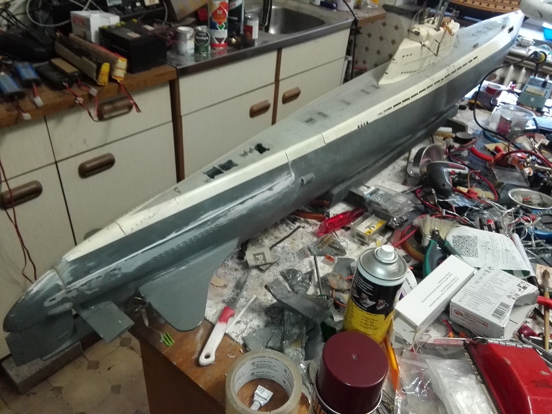 Typ XXI U-Boot in Maßstab 1/40 vermutlich von Hasse -kimg_33