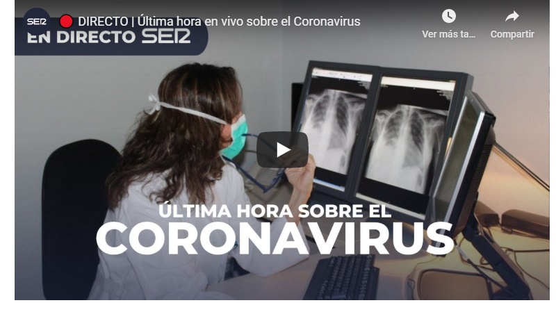 ÚLTIMAS NOTICIAS DEL CORONAVIRUS Madrid - 30 MAR 2020 - 11:32 CEST Po10