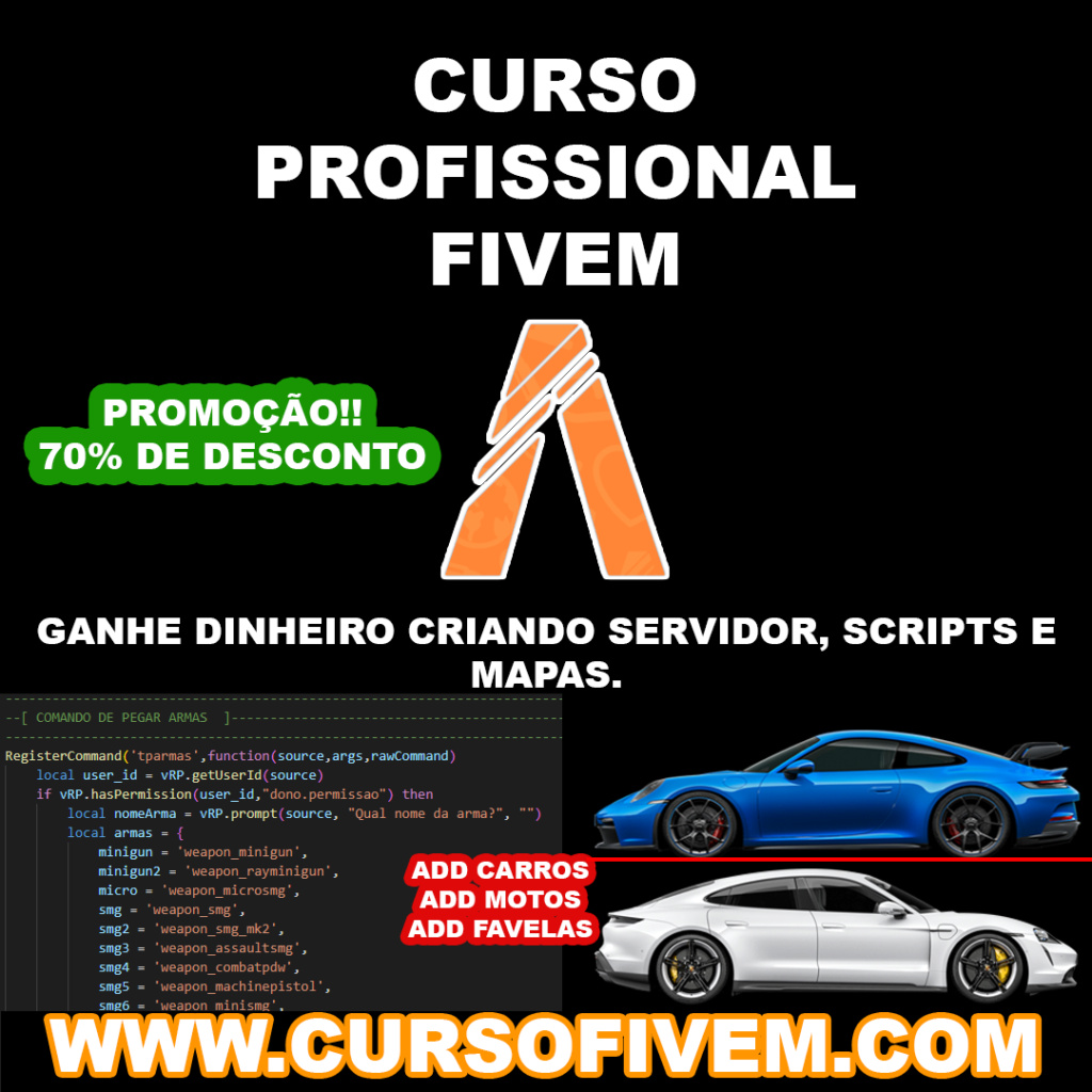 CURSO PROFISSIONAL FIVEM GTA V RP Modelo10