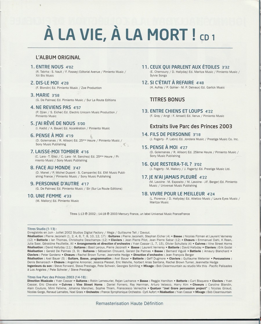 2011  -  N°3  -  A LA VIE A LA MORT ( LA COLLECTION OFFICIELLE ) 04118