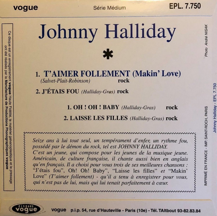 t aimer follement - T’aimer follement ( EP 45 TOURS )( TOUTES LES EDITIONS )( 1960 - 2019 ) - Page 2 1960_156