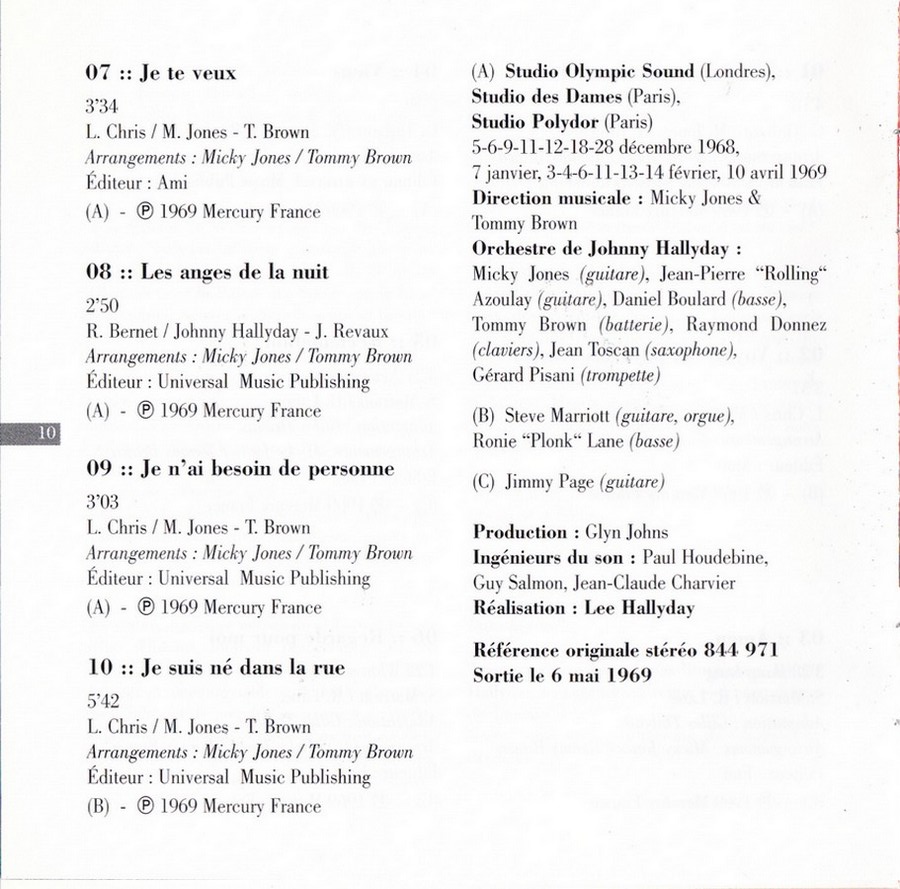 COLLECTION DES 40 ALBUMS CD ( UNIVERSAL )( 2000 ) 1969_r37