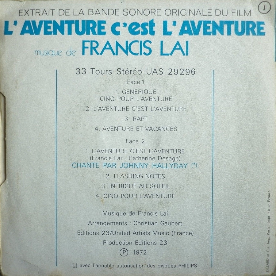 #### L’AVENTURE C’EST L’AVENTURE ( SP - LP )( 1972-2021 ) #### 1972_157