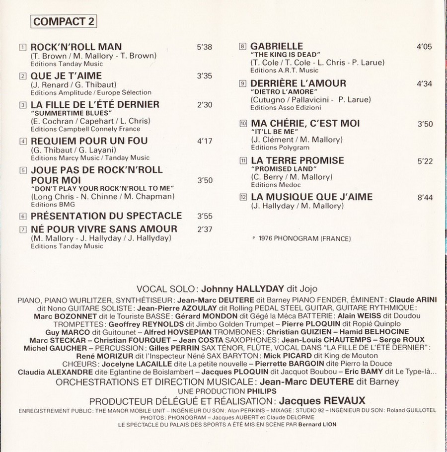 1992  -  TOUT PUBLIC 1962 - 1987 ( 5 COFFRETS CD - 12 ALBUMS LIVE  ) 1976_p18