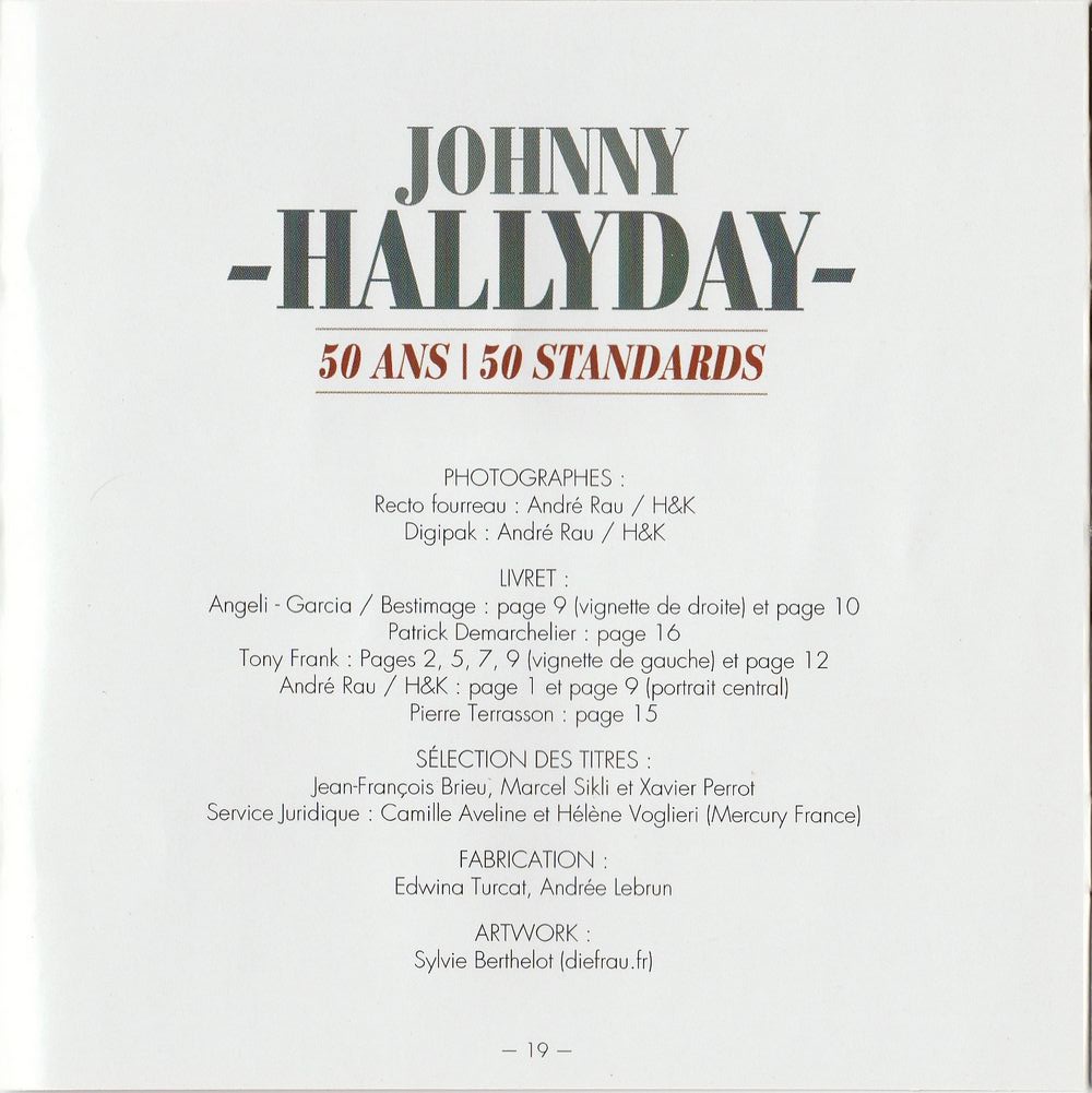 2011  -  50 ANS - 50 STANDARDS ( COFFRET 3 CD ) 1978