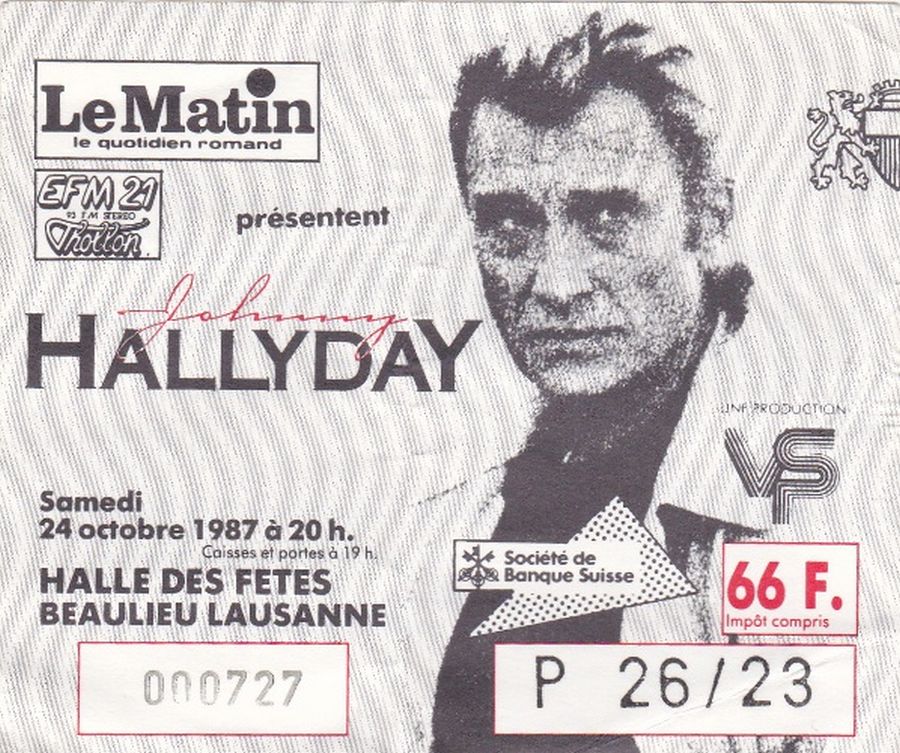 LES CONCERTS DE JOHNNY 'LAUSANNE, SUISSE' 1987 19871011