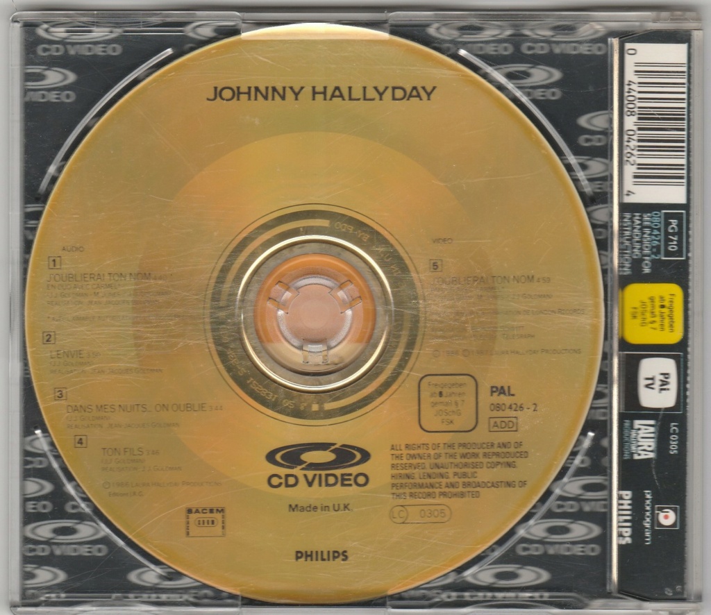 CD VIDEO JOHNNY HALLYDAY ( SERIE DE 5 )( 1985 - 1988 ) 1987_j16