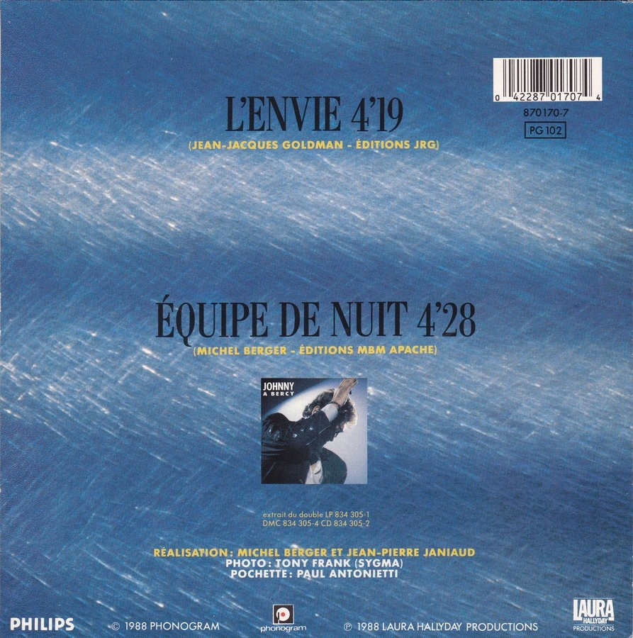L'envie / Equipe de nuit ( Bercy 87 )( 2 Pochettes différentes )( 1988 ) 1988_720