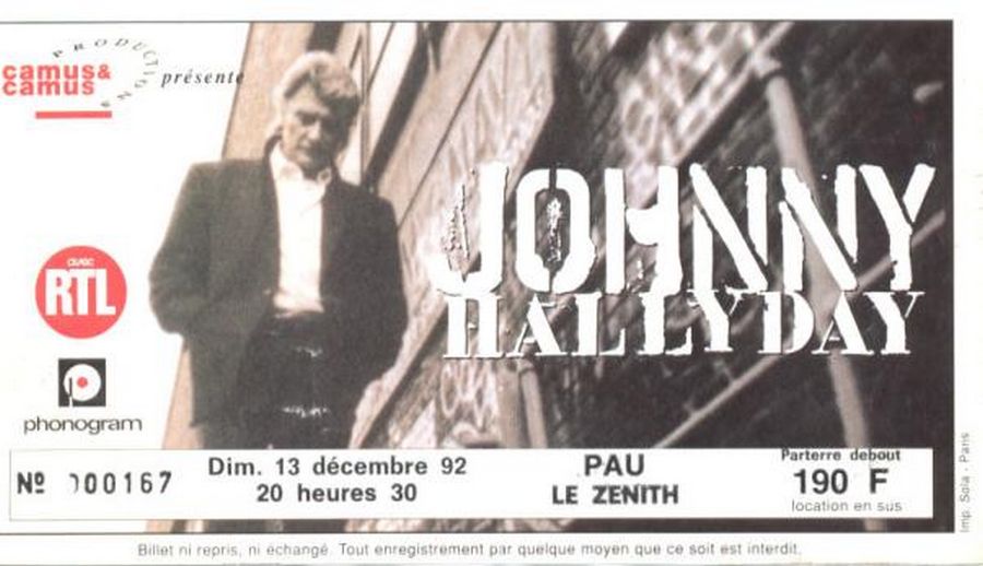LES CONCERTS DE JOHNNY 'PAU' 1992, 2003, 2007, 2009 19921210