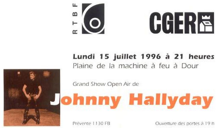 LES CONCERTS DE JOHNNY 'DOUR, BELGIQUE' 1996 19960714