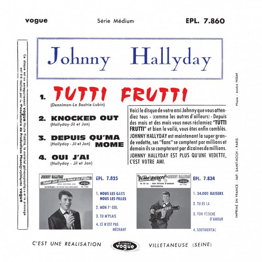 Tutti Frutti ( EP 45 TOURS )( TOUTES LES EDITIONS )( 1961 - 2019 ) 2019_054