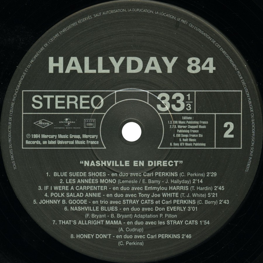 HALLYDAY 84 'NAHSVILLE'  ( 33 TOURS 30CM )( TOUTES LES EDITIONS )( 1984 - 2021 ) 2021_n19