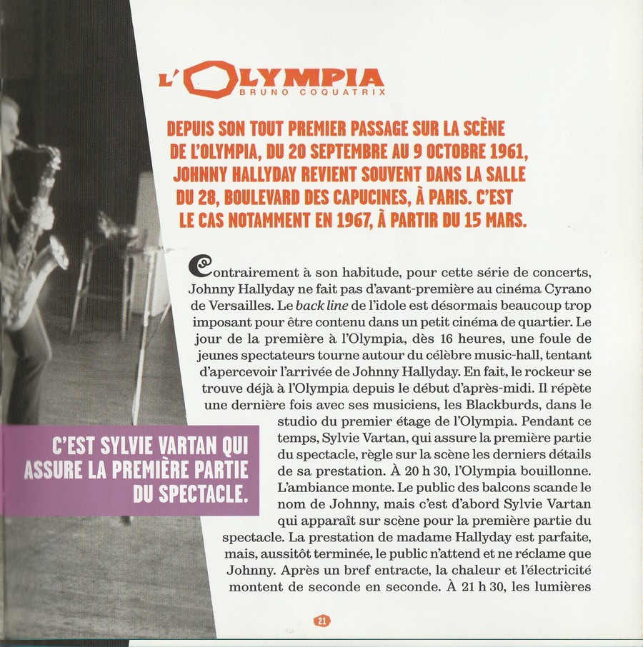 LES CONCERTS MYTHIQUES DE L'OLYMPIA ( LIVRE-CD )( MARS 1967 ) 2322