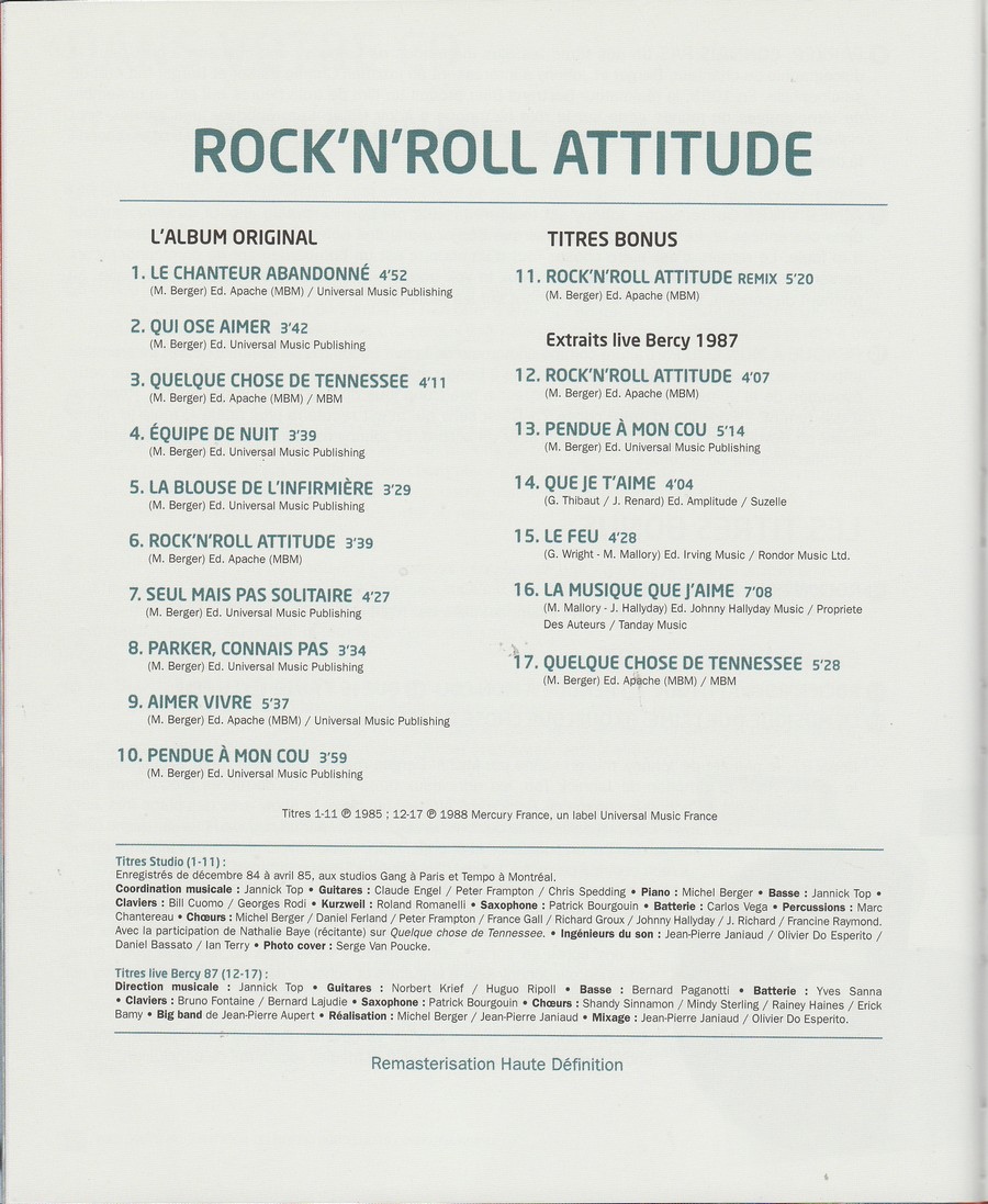 2011 - N°1 - ROCK'N'ROLL ATTITUDE ( LA COLLECTION OFFICIELLE ) 3022