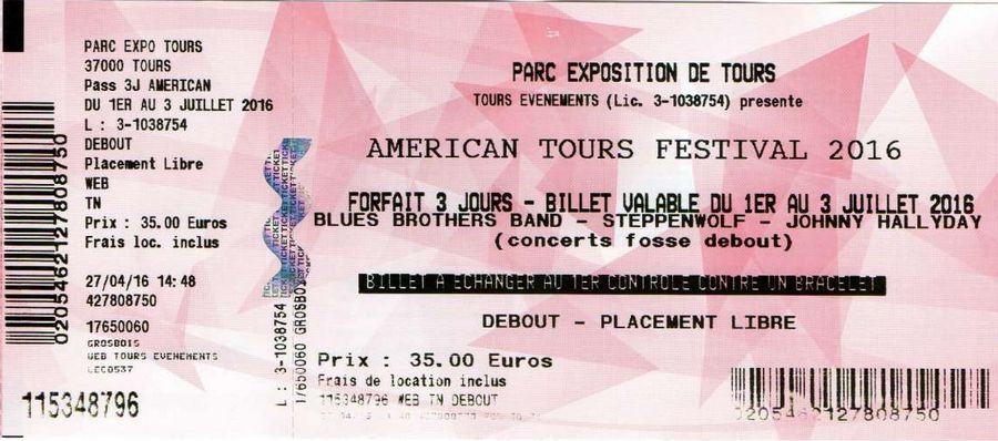 LES CONCERTS DE JOHNNY 'AMERICAN TOURS FESTIVAL, TOURS' 2016 Bil_0311