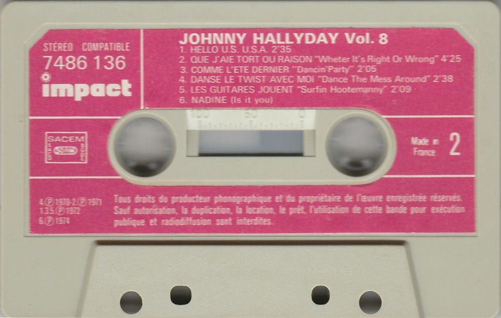 COFFRET 3 MUSICASSETTES 'JOHNNY HALLYDAY' ( IMPACT 7412 001 )( 1983 ) Musica14