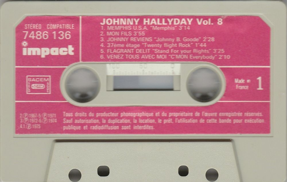 COFFRET 3 MUSICASSETTES 'JOHNNY HALLYDAY' ( IMPACT 7412 001 )( 1983 ) Musica15