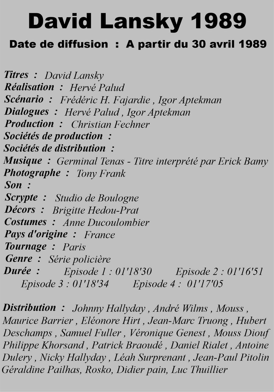 LES FILMS DE JOHNNY 'DAVID LANSKY' 1989 Setli390