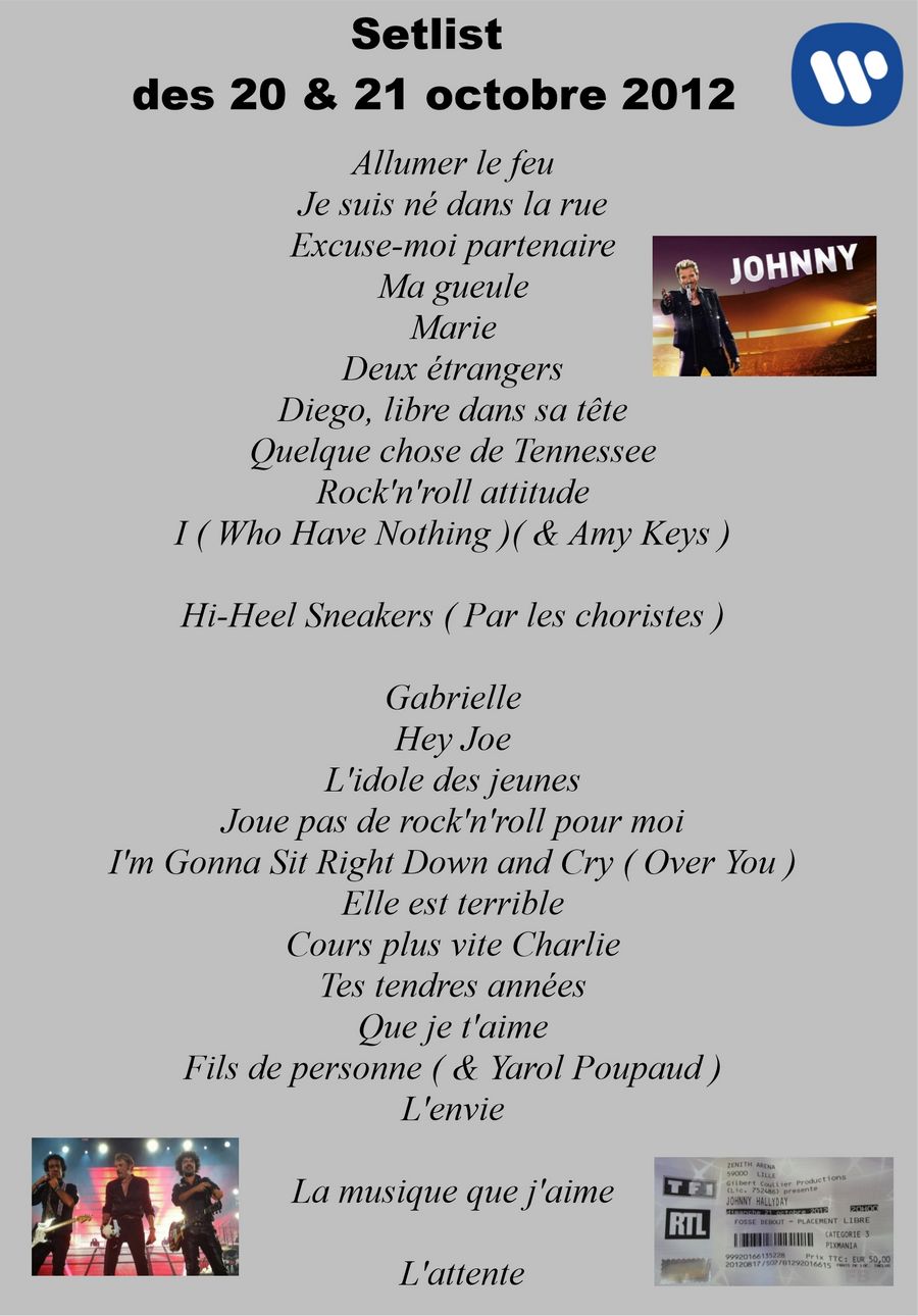 LES CONCERTS DE JOHNNY 'LILLE''ZENITH ARENA' 2012 Setli558
