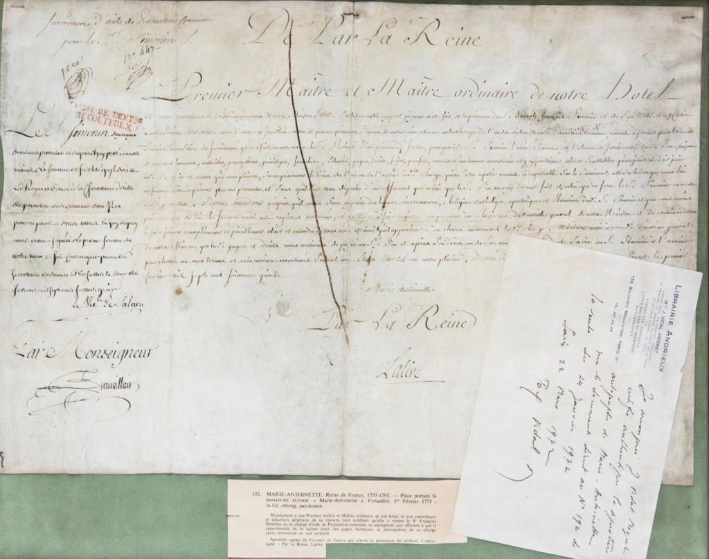Documents avec autographe ou signature de Marie-Antoinette Tzolzo19