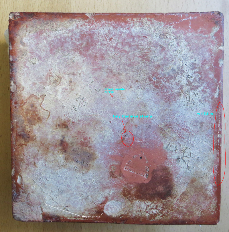 Templar Knight bas-relief clay tile backstamp! - The Cadinen / Kadyny, Mai Cadine11
