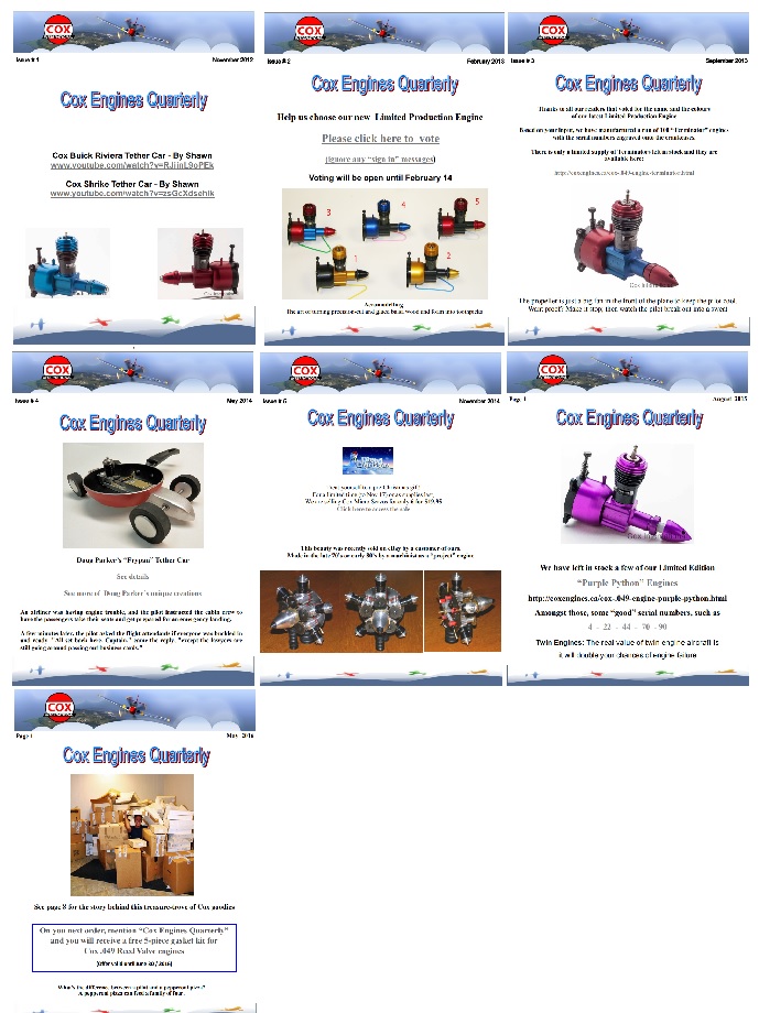 Cox Engines Quarterly Newsletters  --- Bad Link Cox_en13