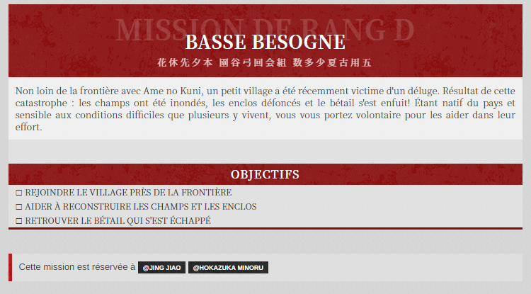 Basse Besogne [Mission D] - Feat Hokazuka Minoru Tzolzo10