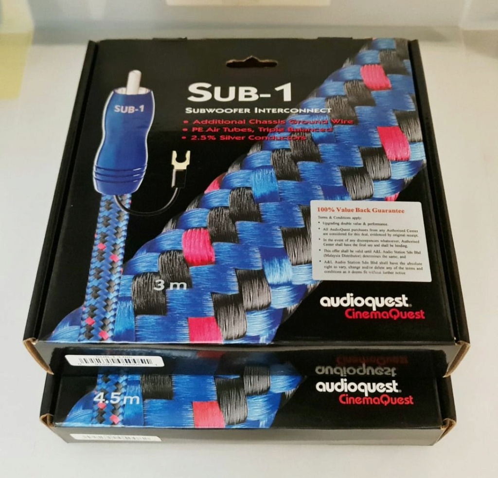 Audioquest Sub-1 Subwoofer Cable - 3m and 4.5m Audioq21